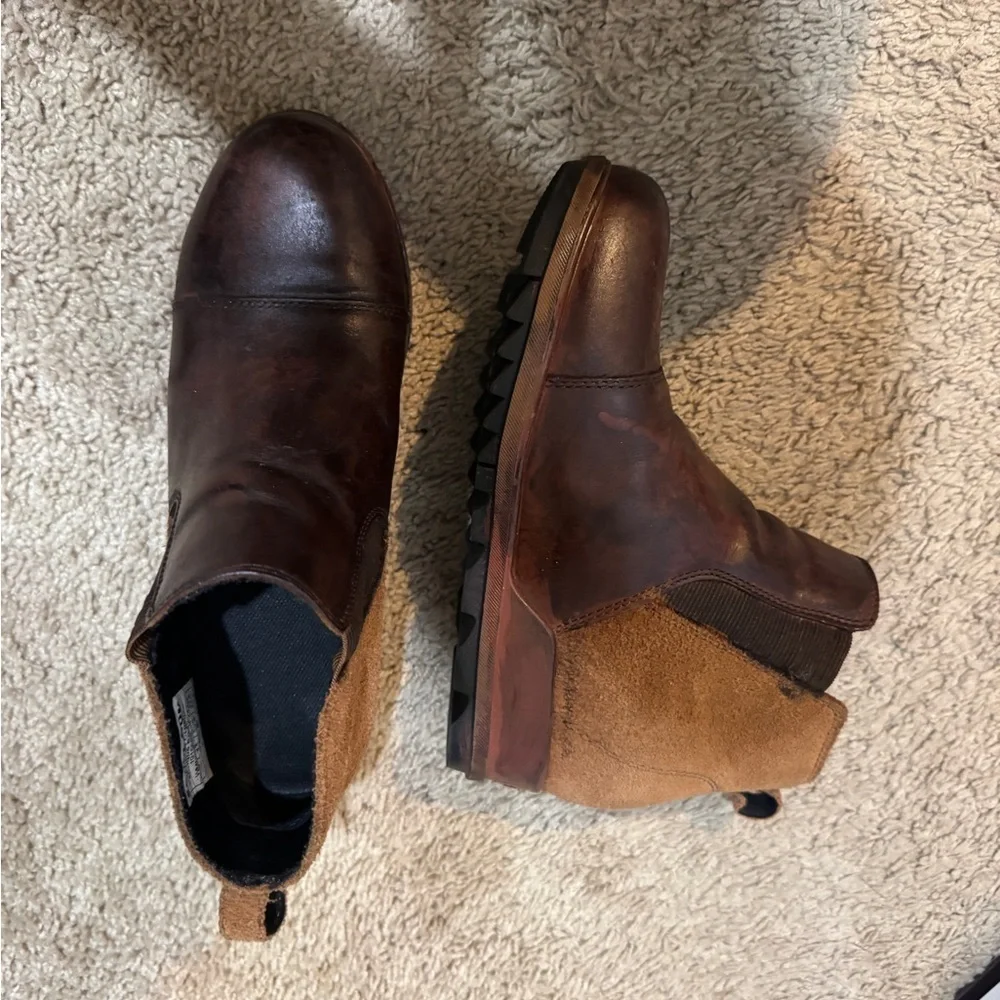 Sorel Women’s Dark Brown Wedge Chelsea Boots